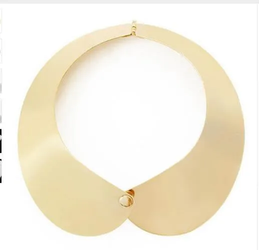 Fashion Jewelry Gold Chain Smooth Metal Choker Necklaces For Women Bijoux Collier Ras Du Cou Chunky Statement Necklace
