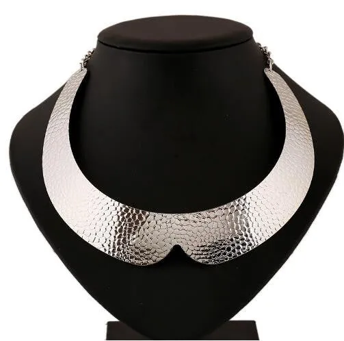 Fashion Jewelry Gold Chain Smooth Metal Choker Necklaces For Women Bijoux Collier Ras Du Cou Chunky Statement Necklace