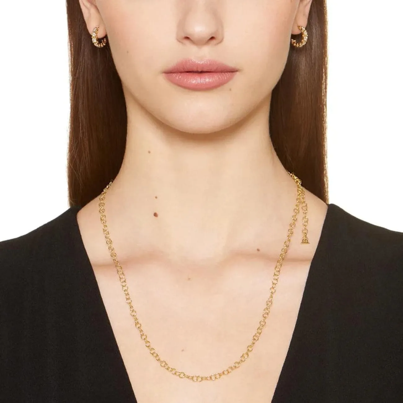 Fine 18K Yellow Gold Round Chain Necklace