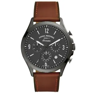 Fossil Forrester Brown Leather Strap Gray Dial Chronograph Quartz Watch for Gents - FS5815