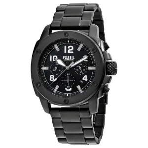 Fossil Machine Chronograph Black Dial Black Ion-plated Men's Watch FS4927