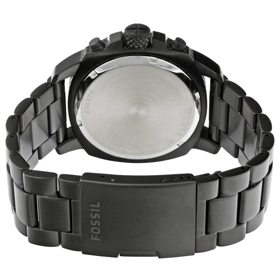 Fossil Machine Chronograph Black Dial Black Ion-plated Men's Watch FS4927