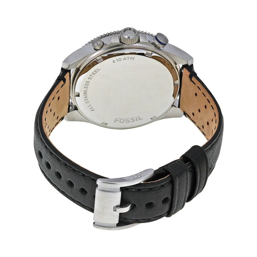 Fossil Wakefield Chronograph Blue Dial Black Leather Men's Watch CH2945