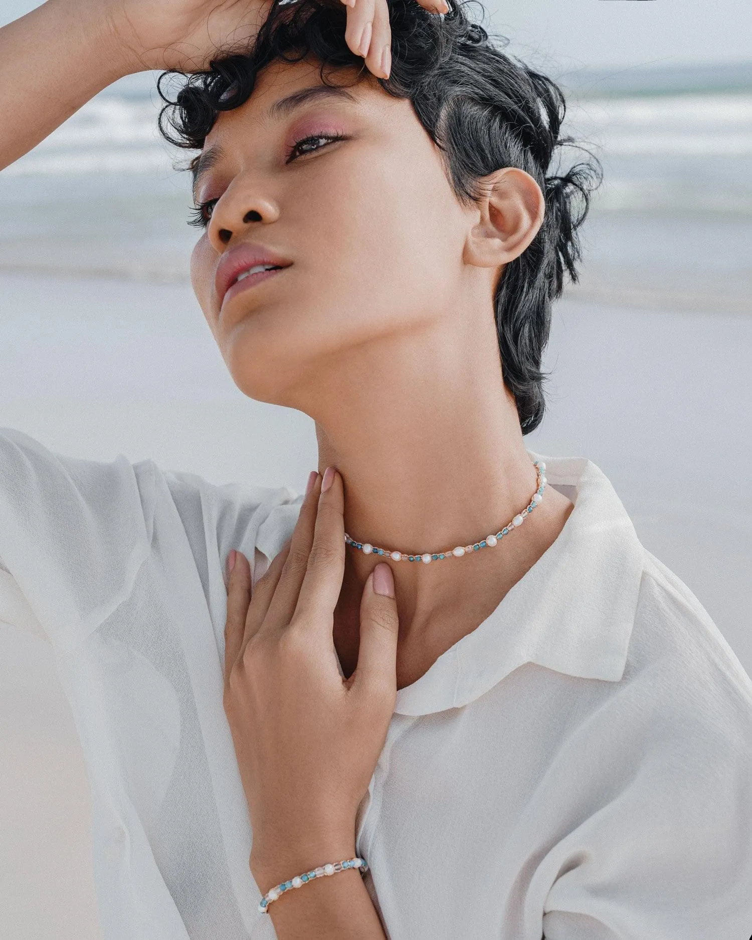 Fresh Water Pearl & Gemstone Temptation Choker | Gold