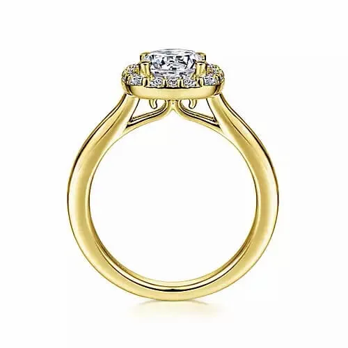 Gabriel & Co. Cushion Halo Round Diamond Engagement Ring ER6873Y44JJ