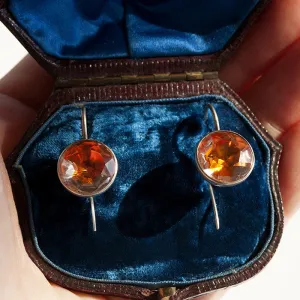 Georgian Topaz Paste Earrings