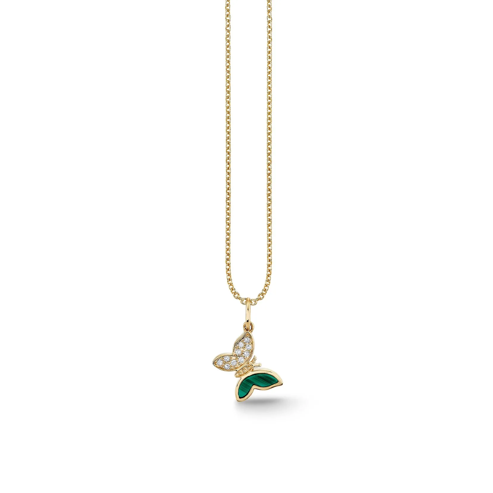 Gold & Diamond Tiny Butterfly Charm