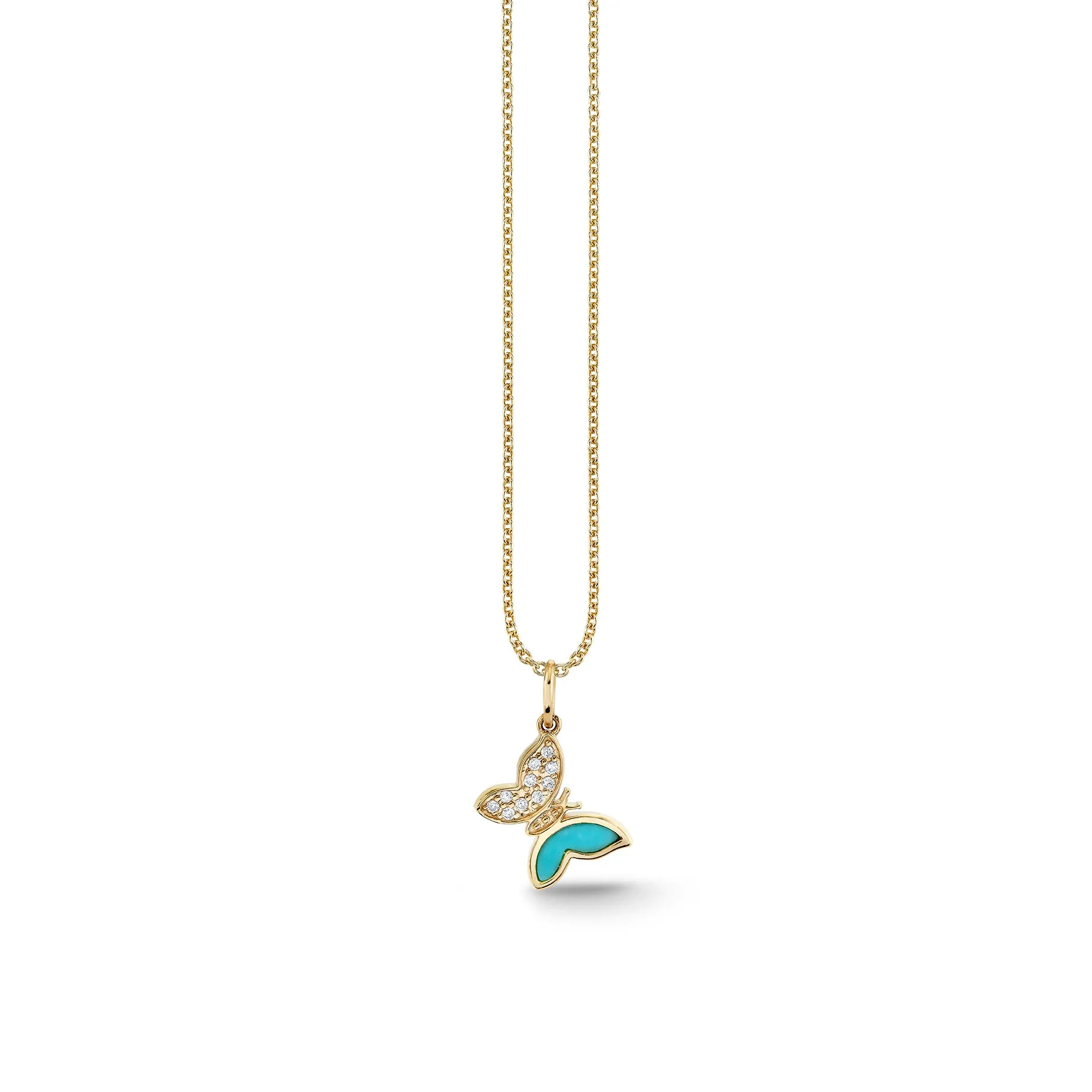 Gold & Diamond Tiny Butterfly Charm