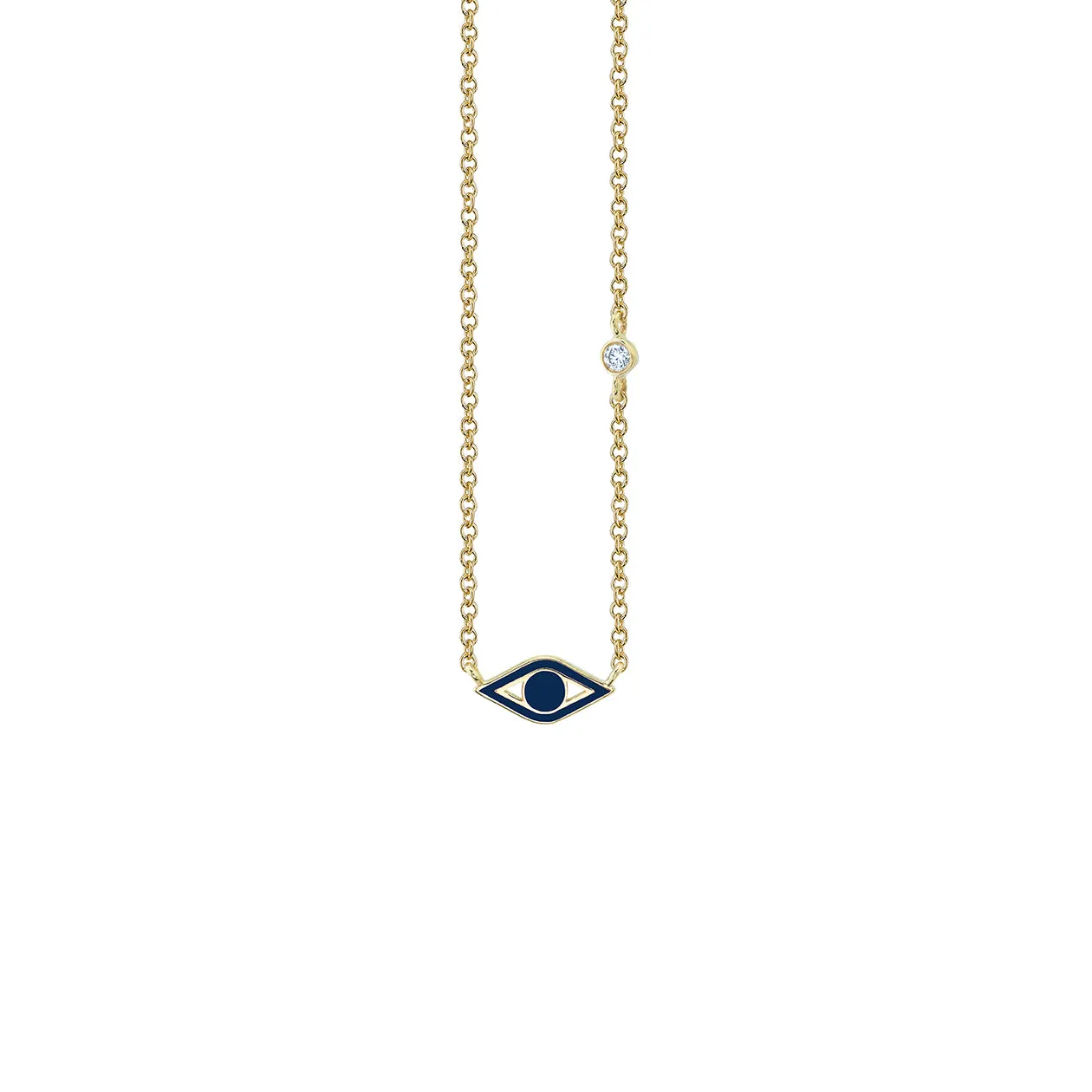Gold & Enamel Mini Eye Necklace