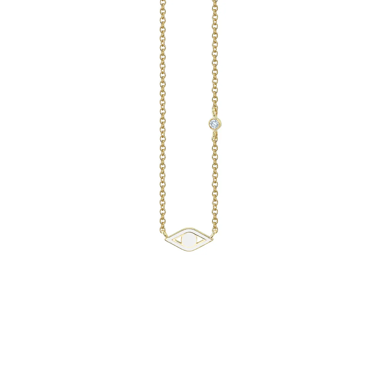 Gold & Enamel Mini Eye Necklace