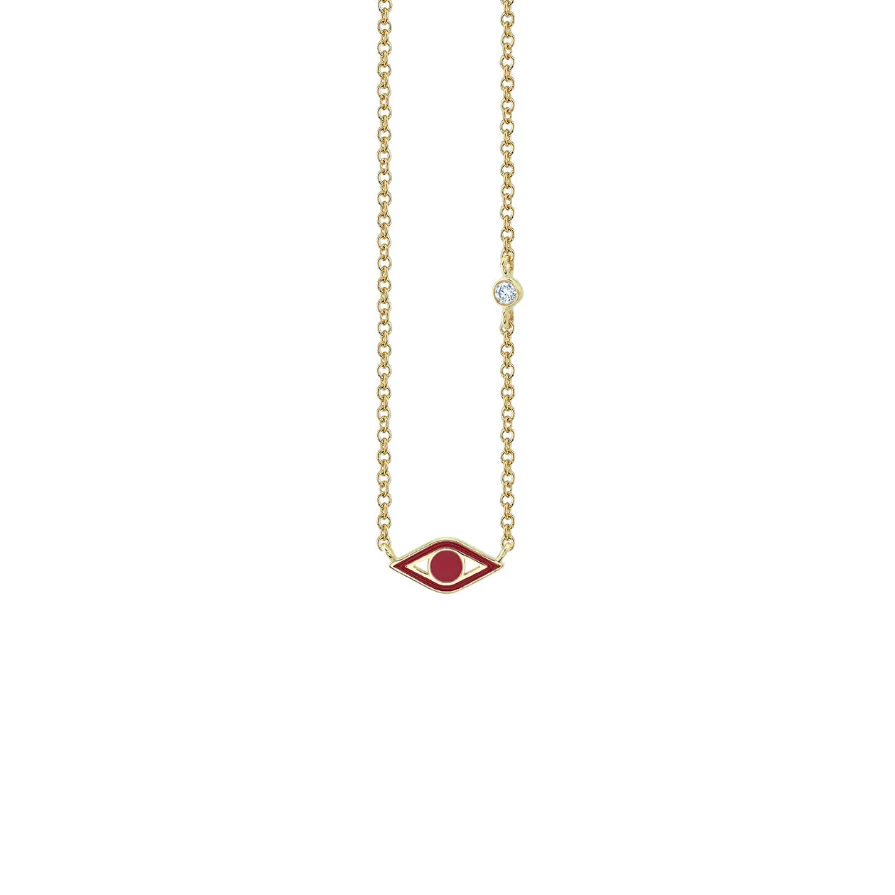 Gold & Enamel Mini Eye Necklace