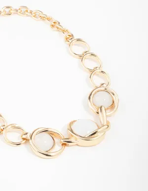 Gold Chain Stone Necklace