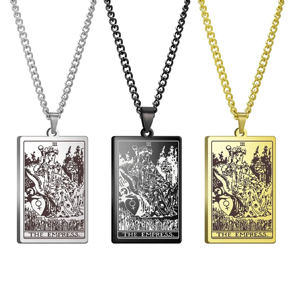 Gold Link Chain Tarot Card Necklace