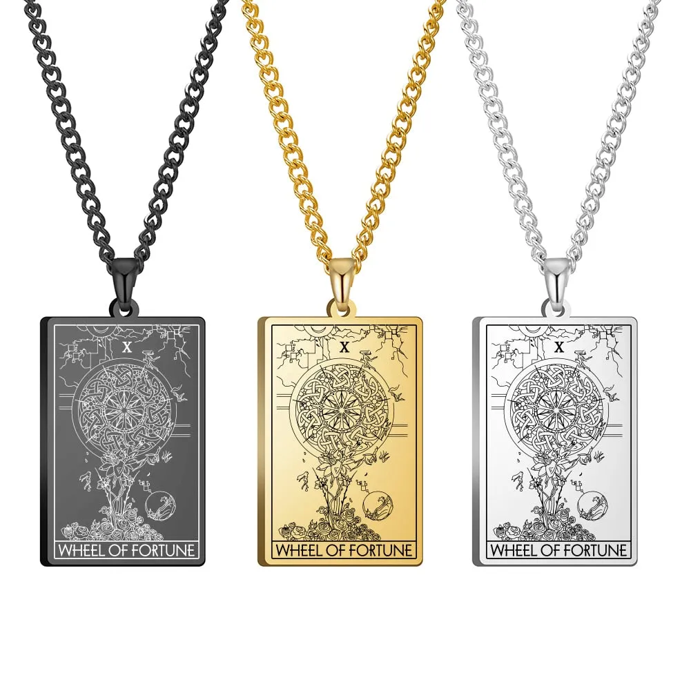 Gold Link Chain Tarot Card Necklace