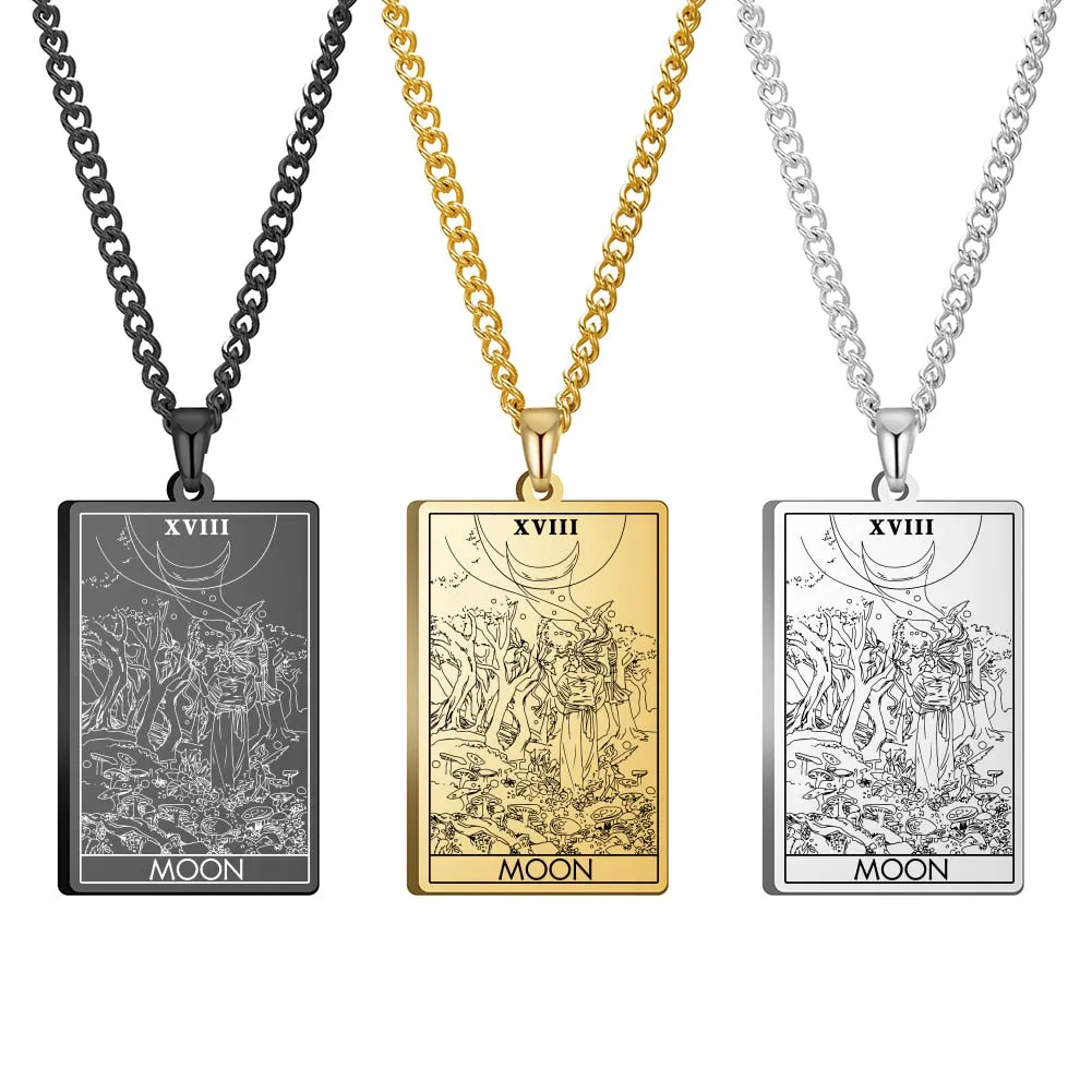 Gold Link Chain Tarot Card Necklace