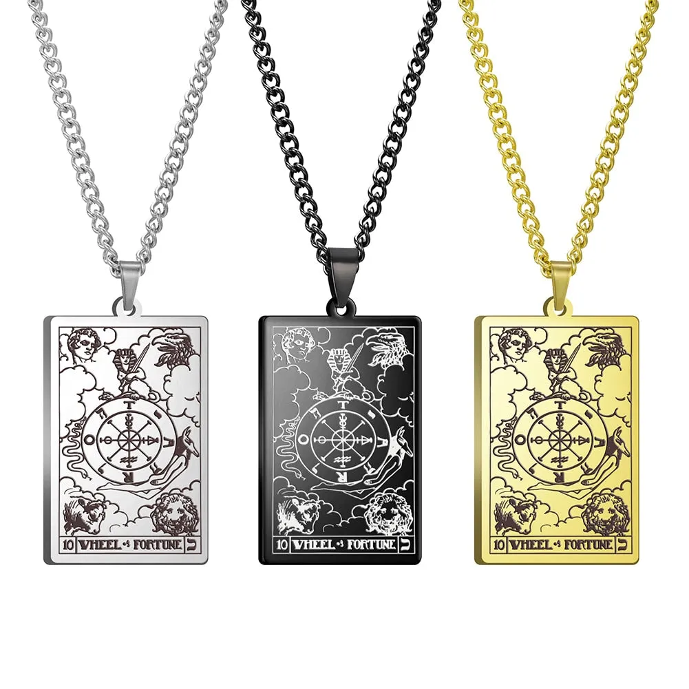 Gold Link Chain Tarot Card Necklace