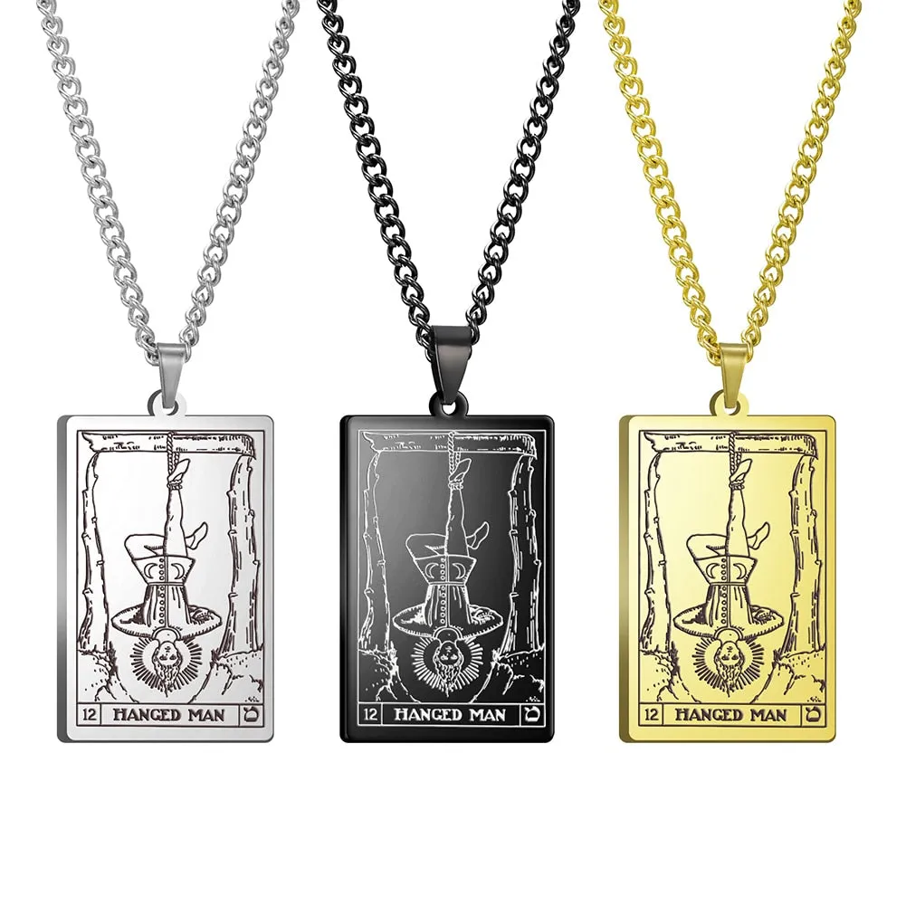 Gold Link Chain Tarot Card Necklace
