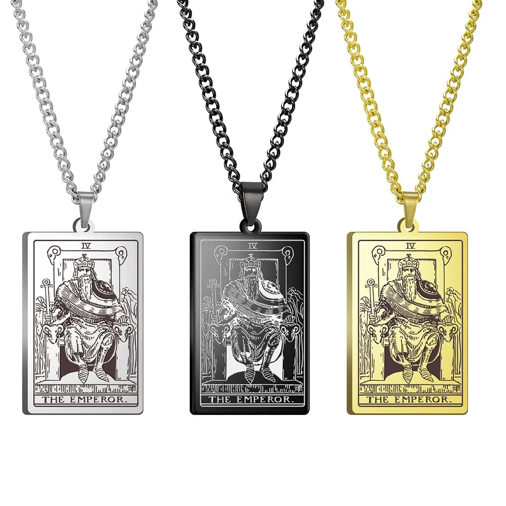 Gold Link Chain Tarot Card Necklace