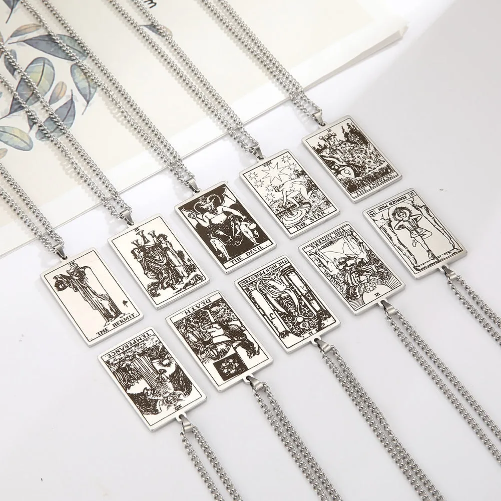 Gold Link Chain Tarot Card Necklace