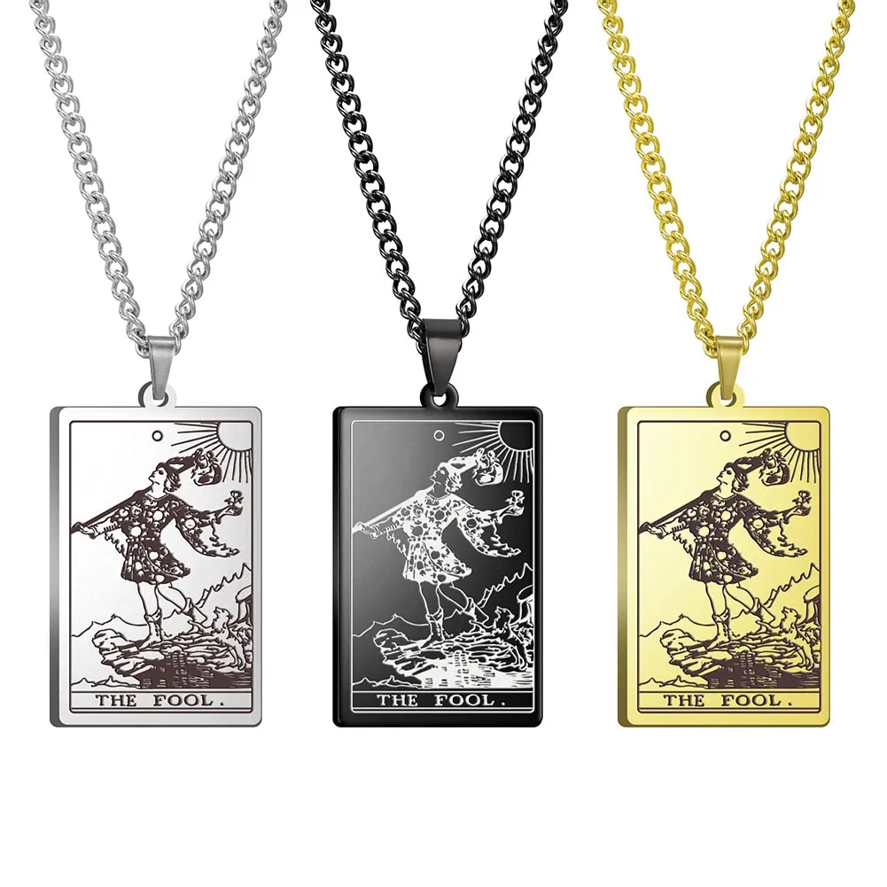 Gold Link Chain Tarot Card Necklace