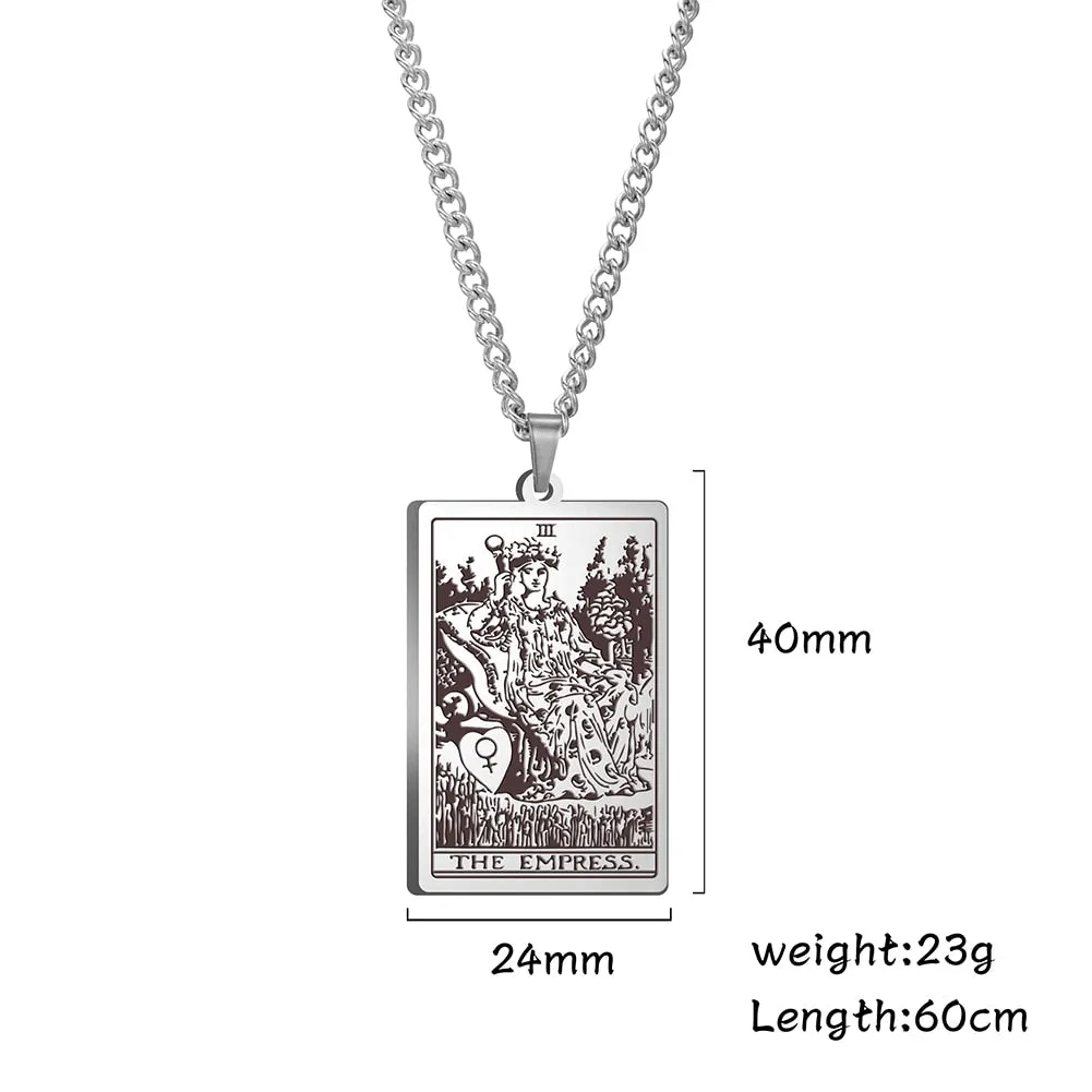 Gold Link Chain Tarot Card Necklace