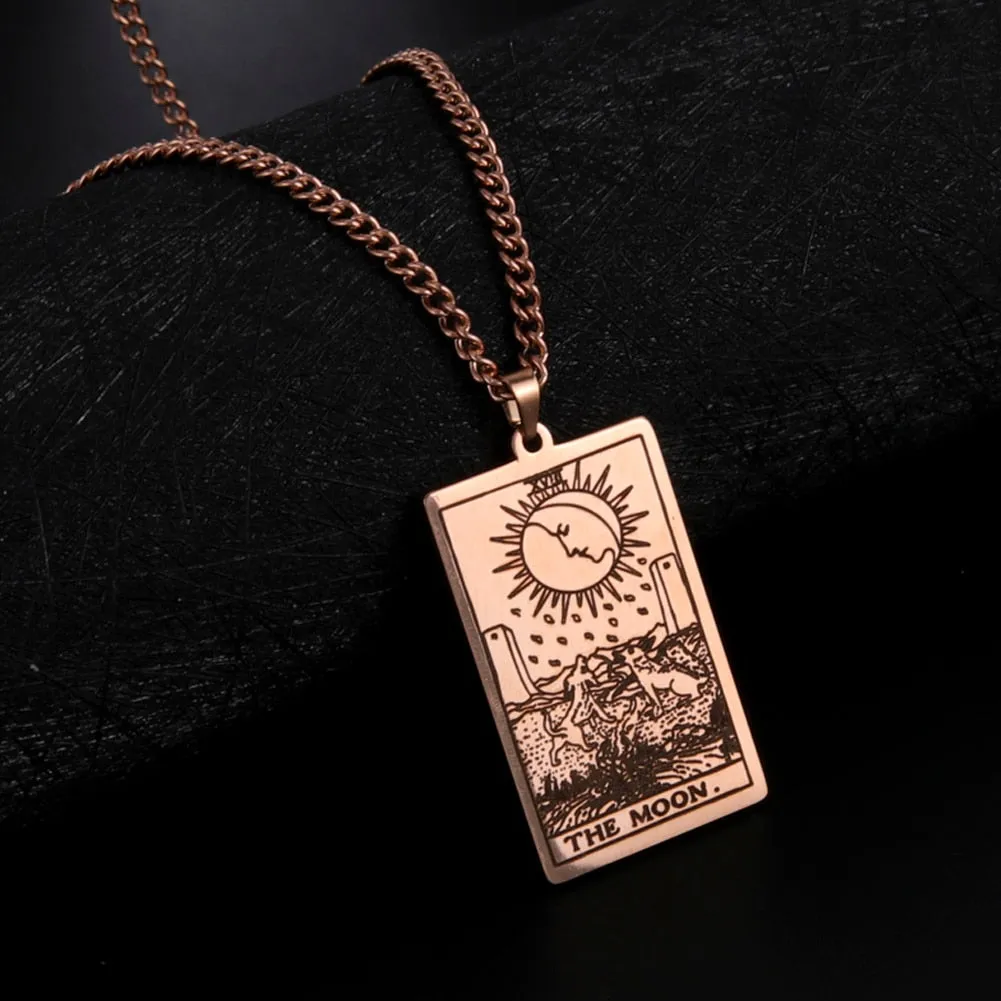 Gold Link Chain Tarot Card Necklace