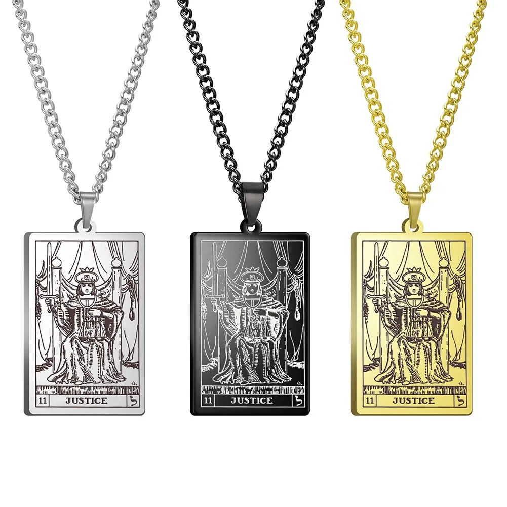 Gold Link Chain Tarot Card Necklace
