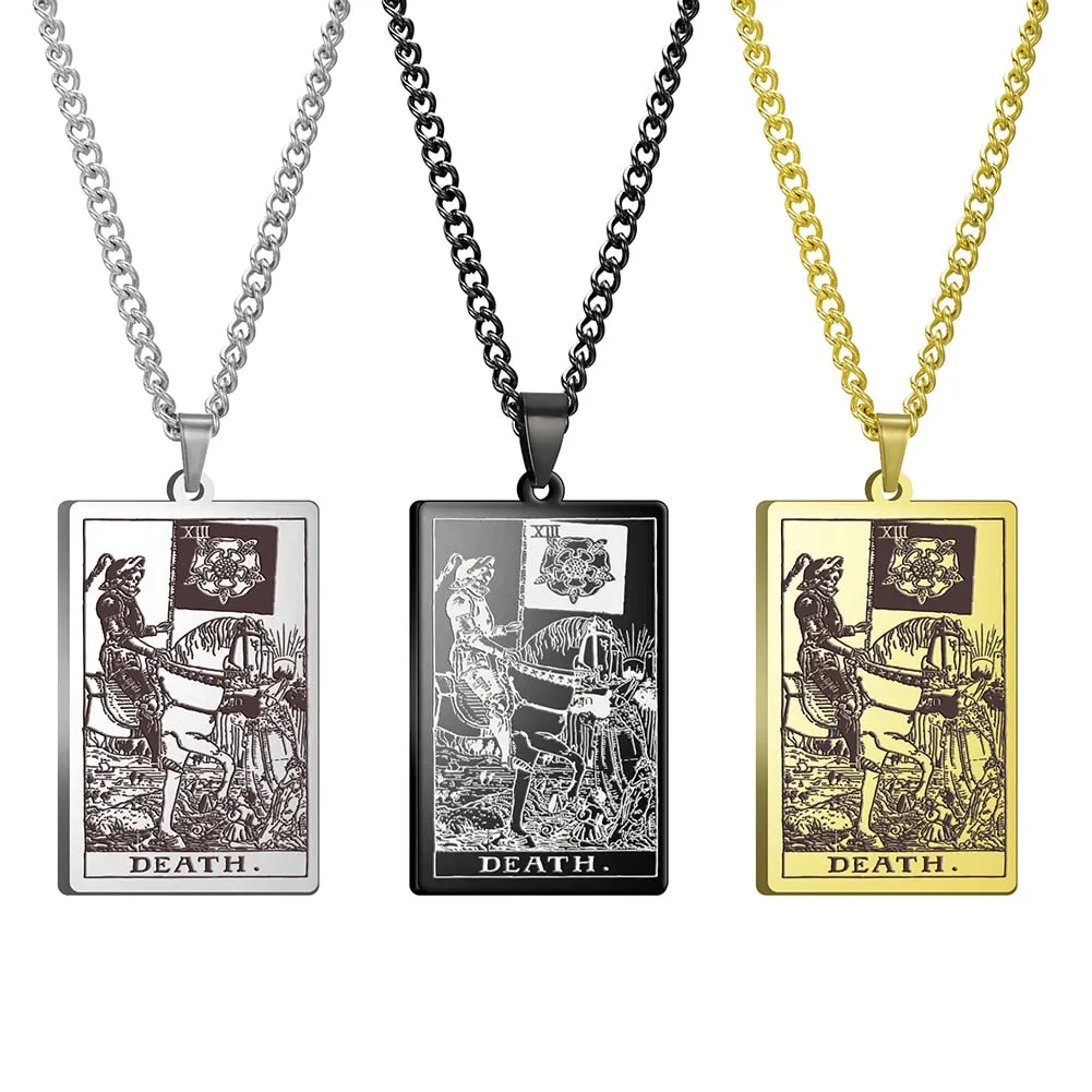 Gold Link Chain Tarot Card Necklace