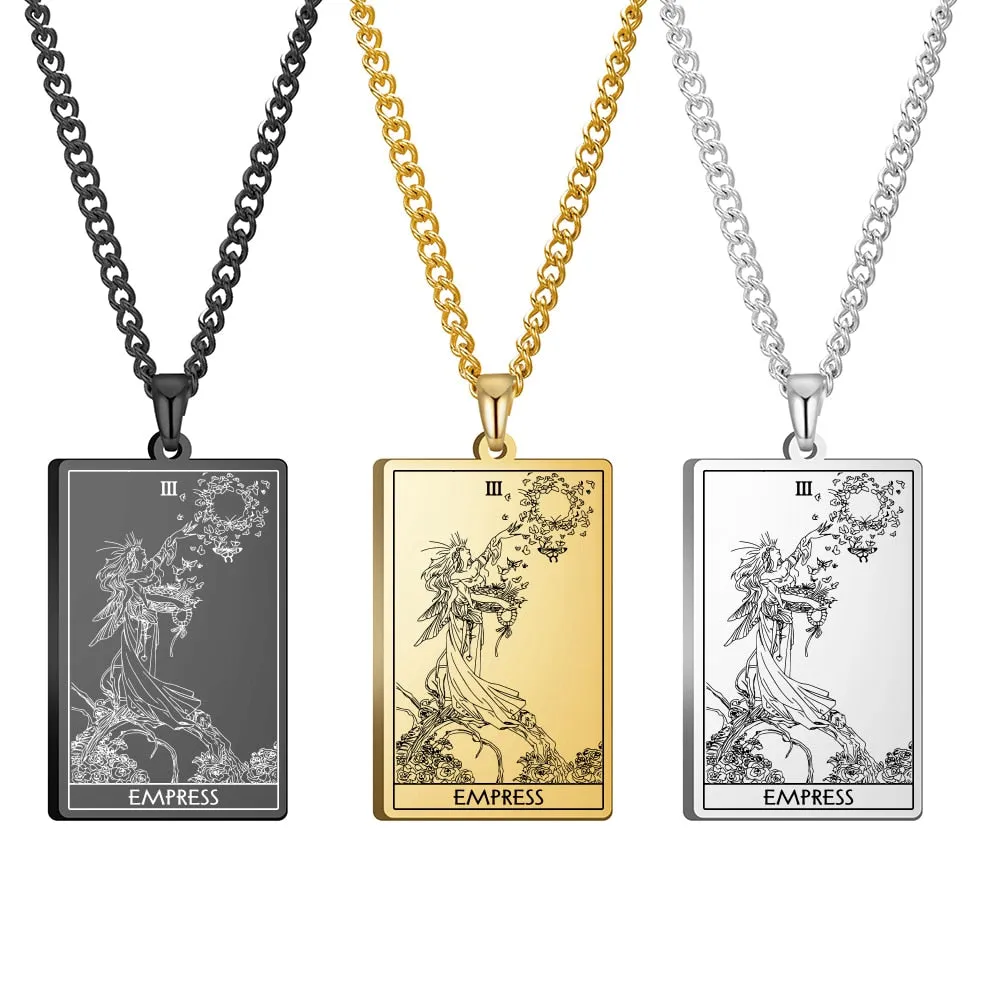 Gold Link Chain Tarot Card Necklace
