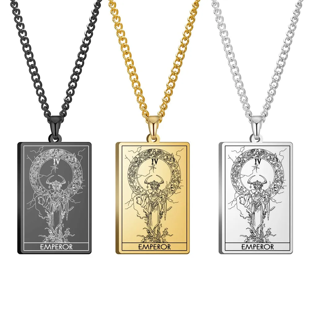 Gold Link Chain Tarot Card Necklace