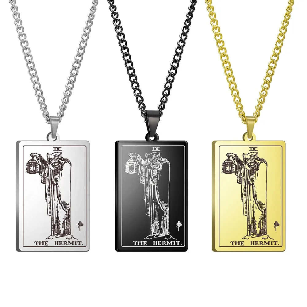 Gold Link Chain Tarot Card Necklace