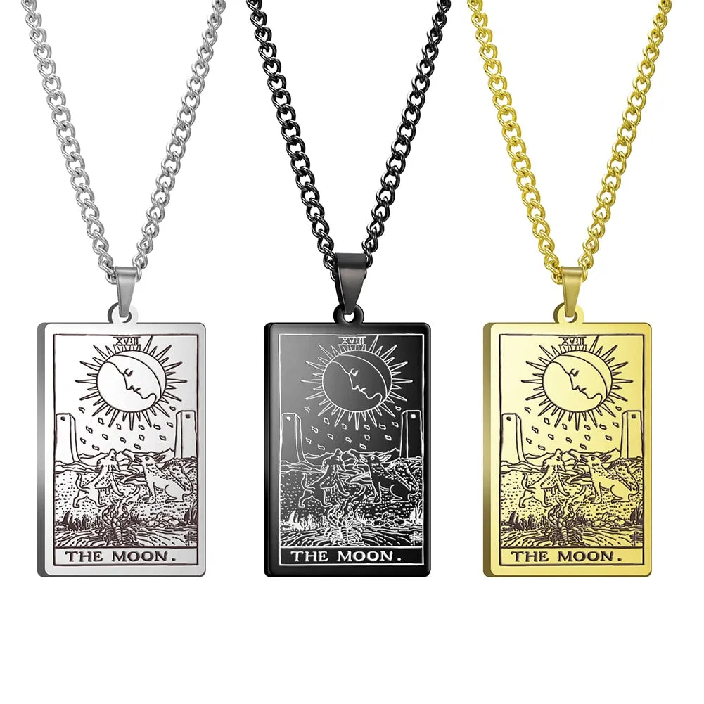 Gold Link Chain Tarot Card Necklace