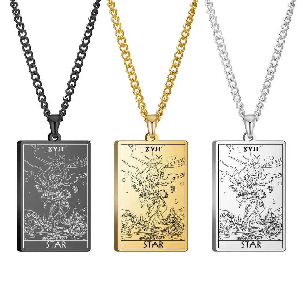 Gold Link Chain Tarot Card Necklace