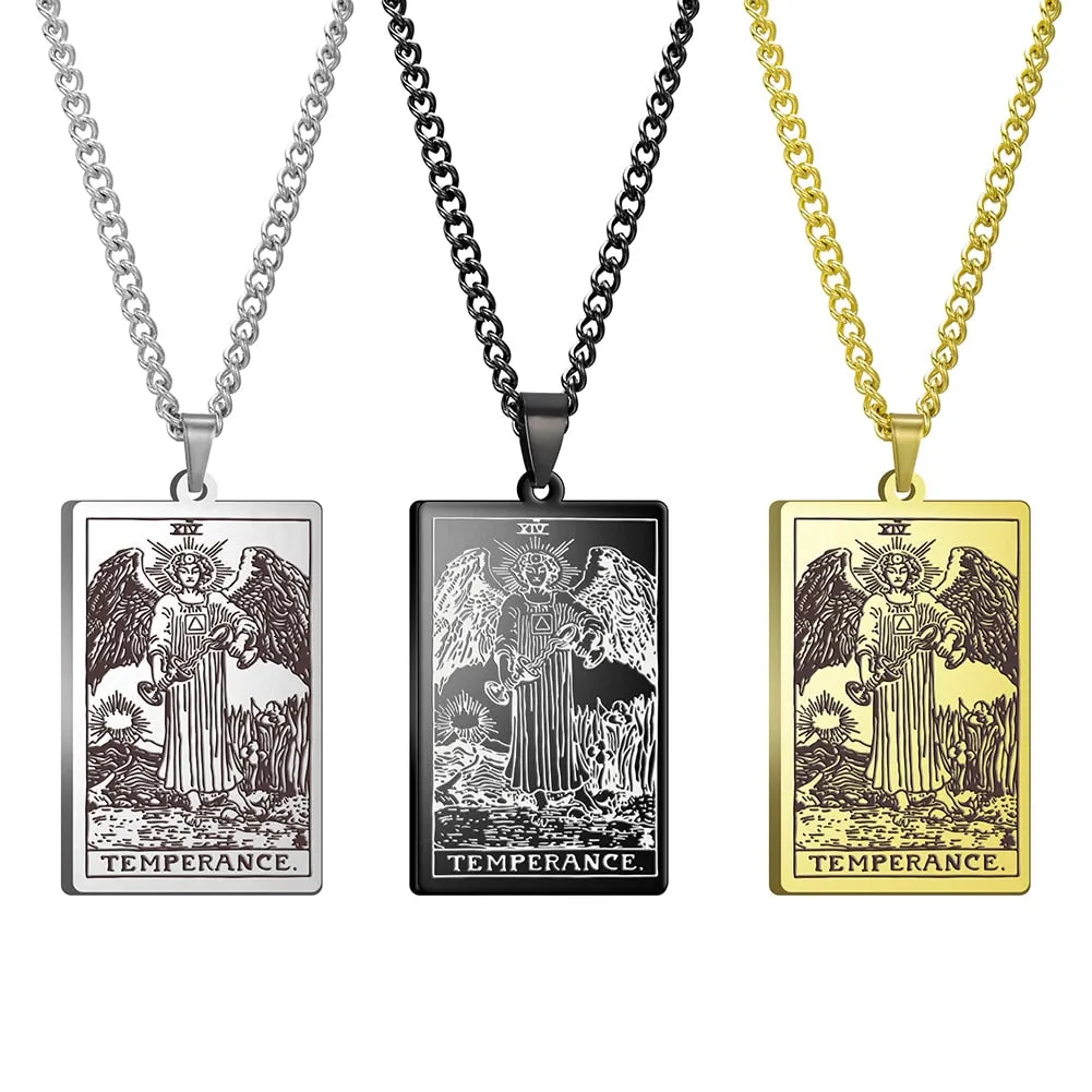 Gold Link Chain Tarot Card Necklace