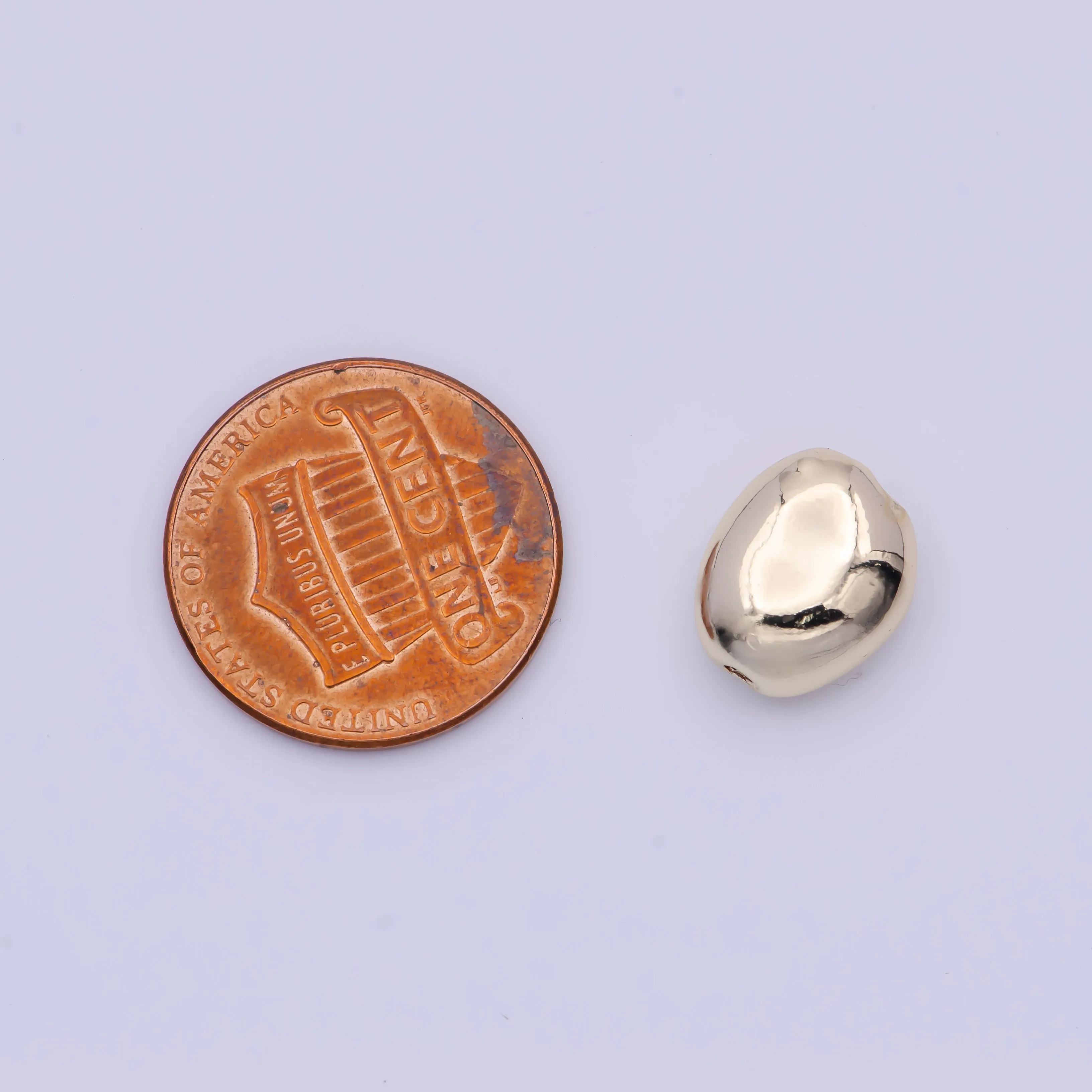 Gold Oval Geometric Spacer Bead Findings For Jewelry Making B-120