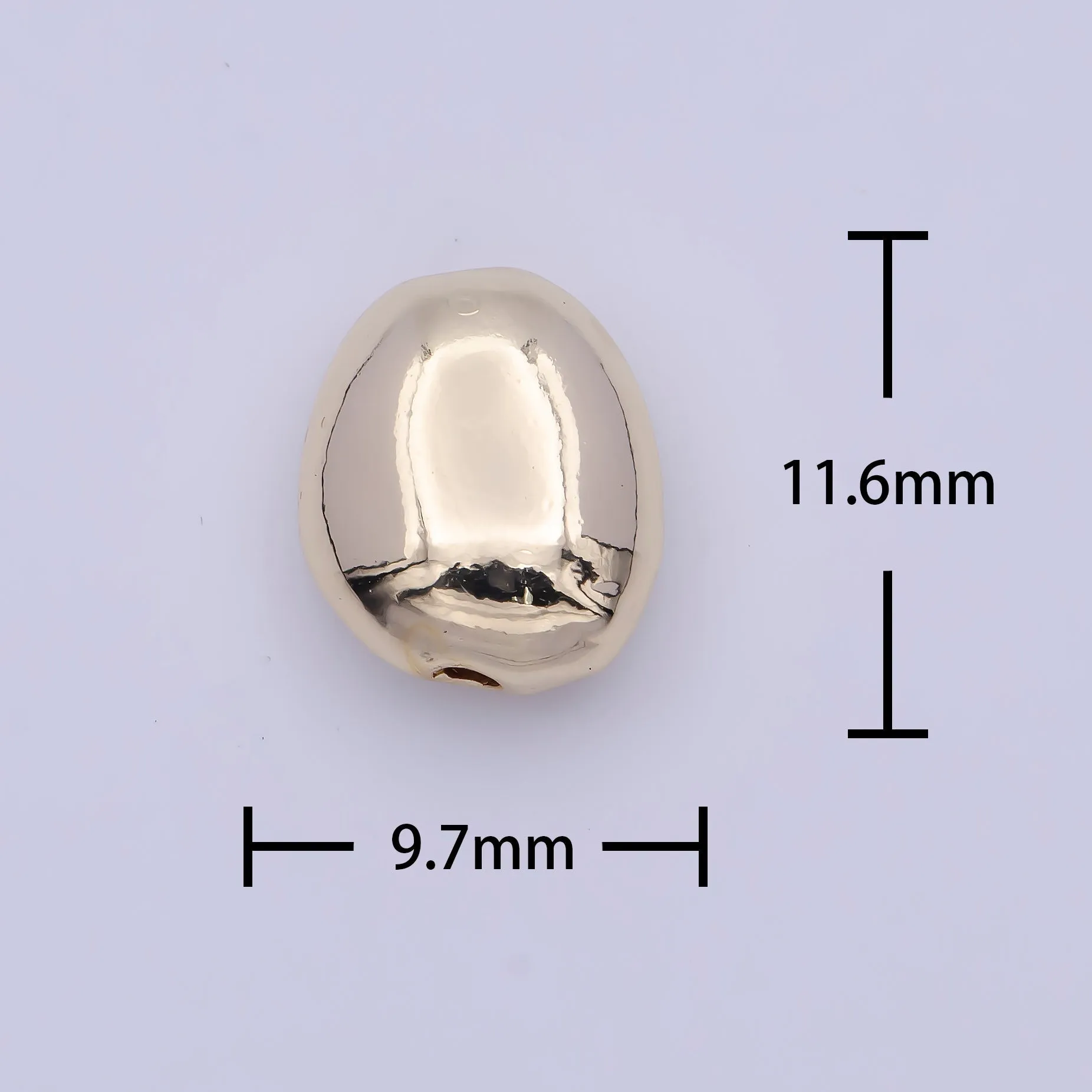Gold Oval Geometric Spacer Bead Findings For Jewelry Making B-120