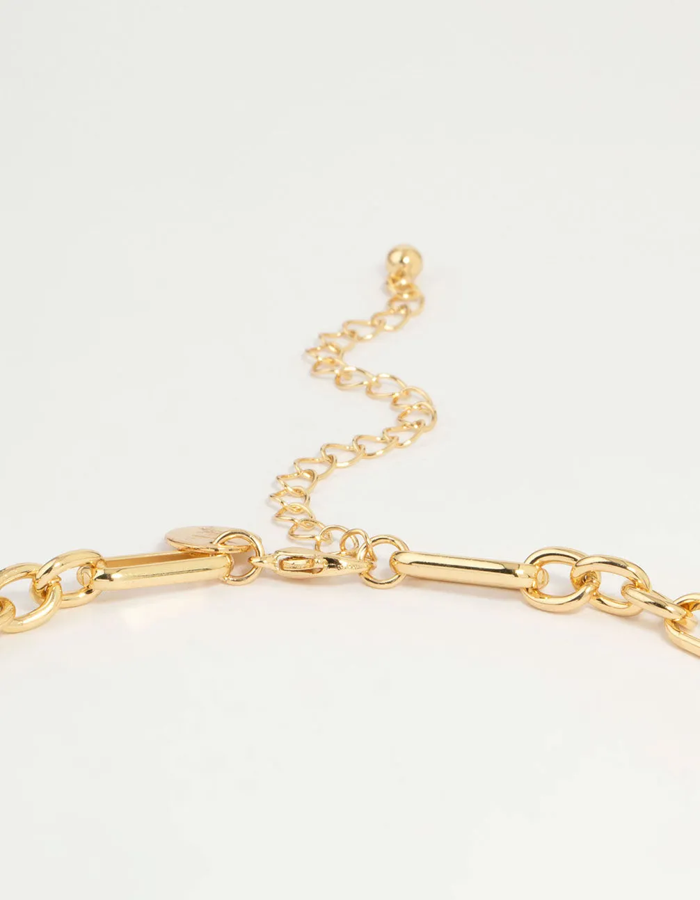 Gold Plated Mixed Link Y-Necklace