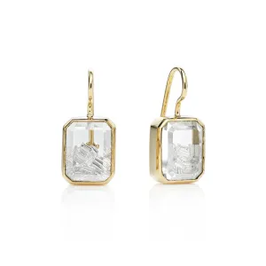 Gold Rectangular Diamond "Shake" Earrings
