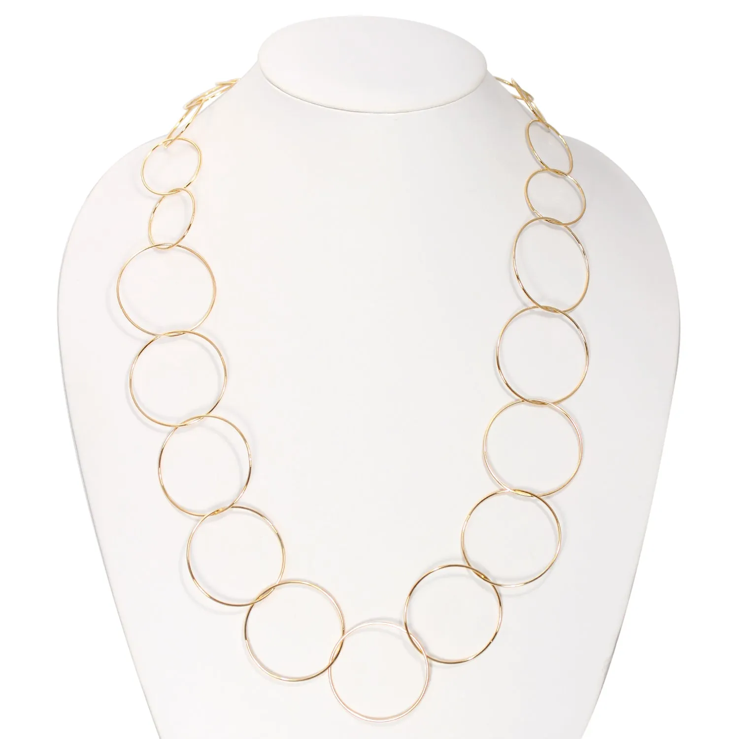 GOLD ROUND LINK NECKLACE #SWKK-6670 GLD