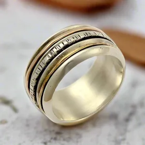 Gold Silver ring - Happily Ever After.