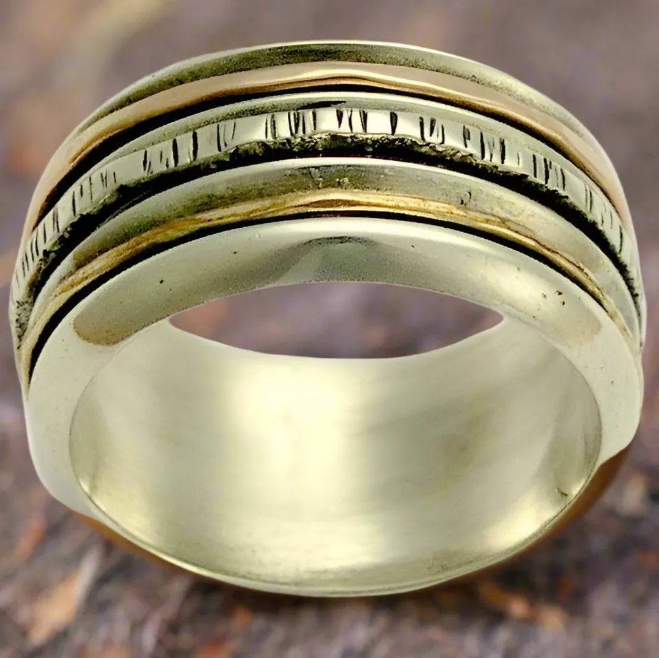 Gold Silver ring - Happily Ever After.