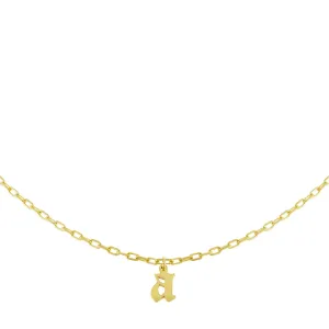 Gothic Initial Link Necklace