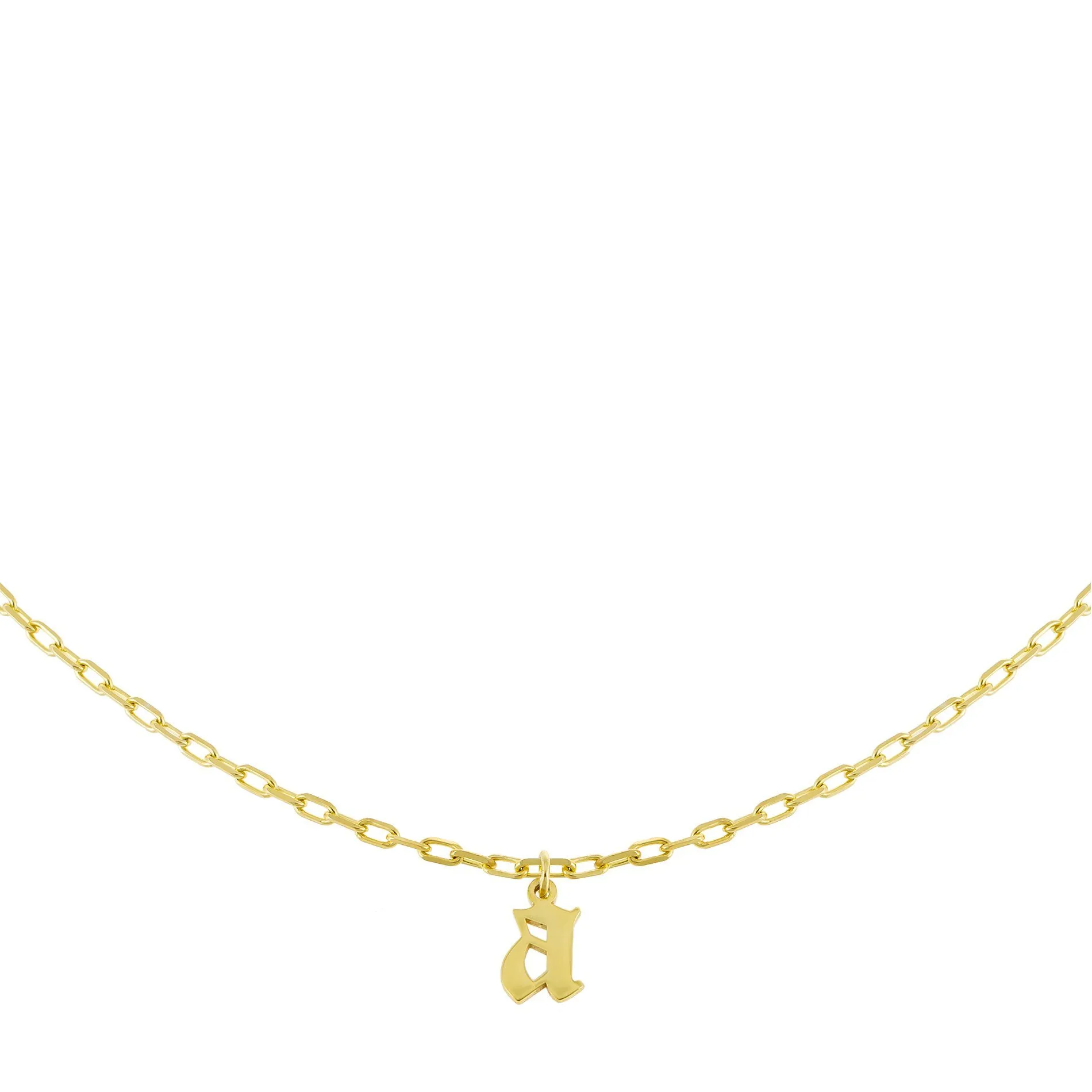 Gothic Initial Link Necklace