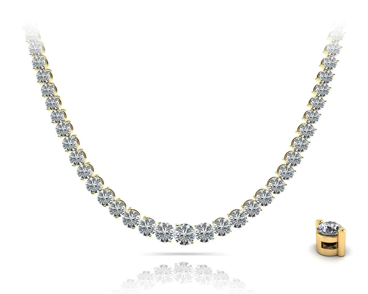 Graduated Diamond Strand Diamond  with 14.02 ct.(finished)