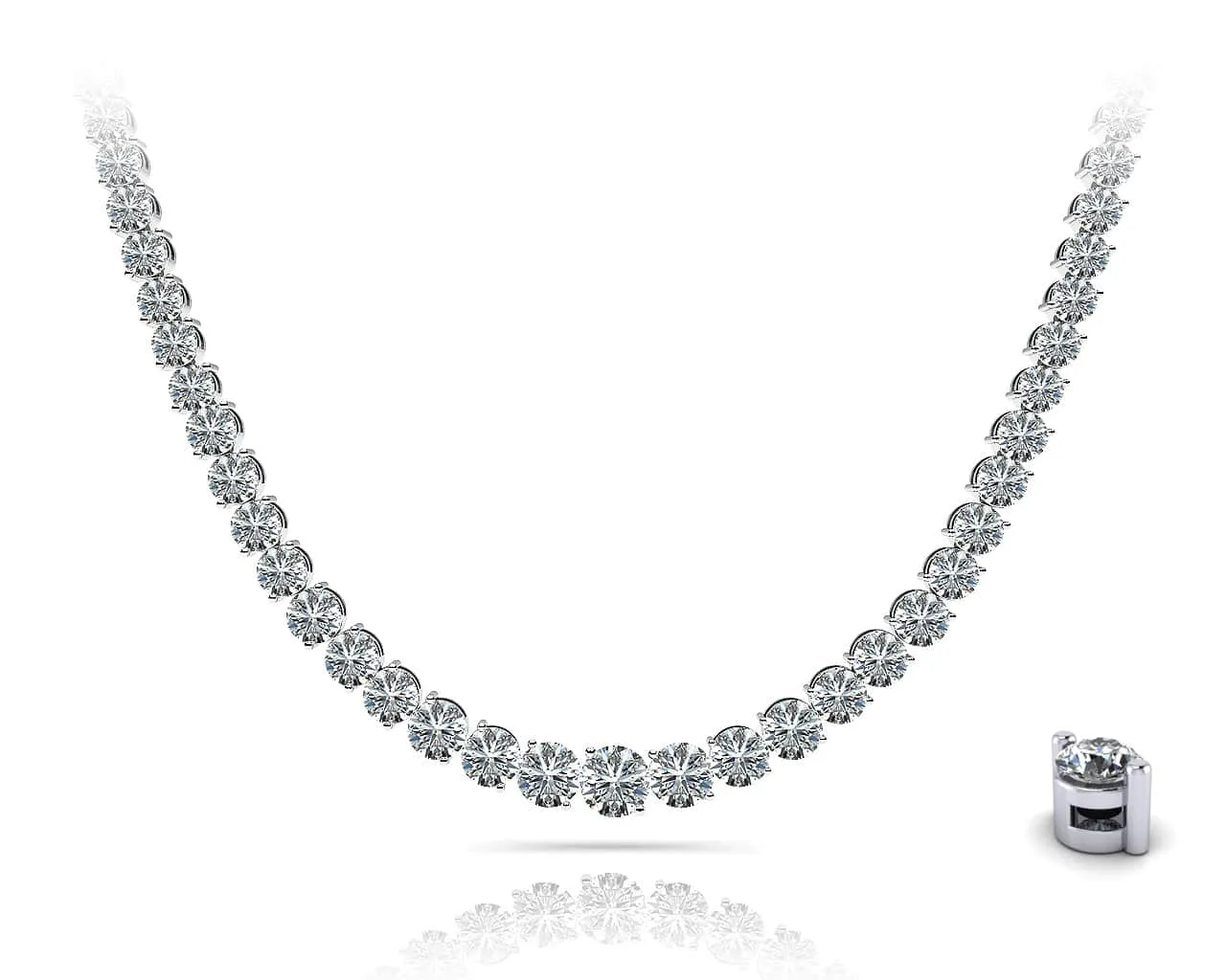 Graduated Diamond Strand Diamond  with 14.02 ct.(finished)