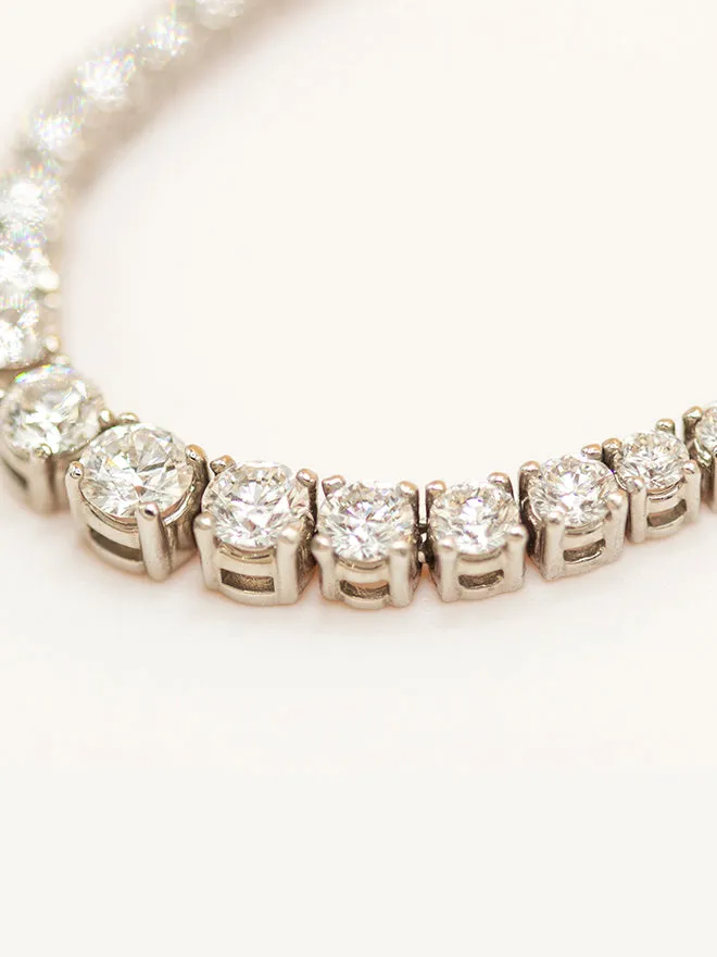 Graduated Lab Diamond Half Tennis Necklace