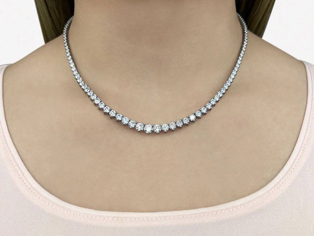 Graduated Red Carpet Lab-Grown Diamond Necklace with 14.06 ct.(finished)