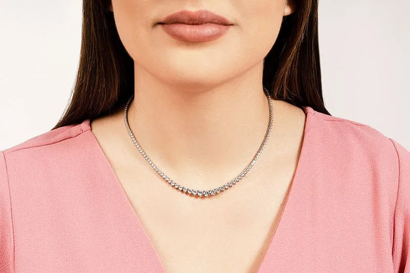 Graduated Red Carpet Lab-Grown Diamond Necklace with 14.06 ct.(finished)