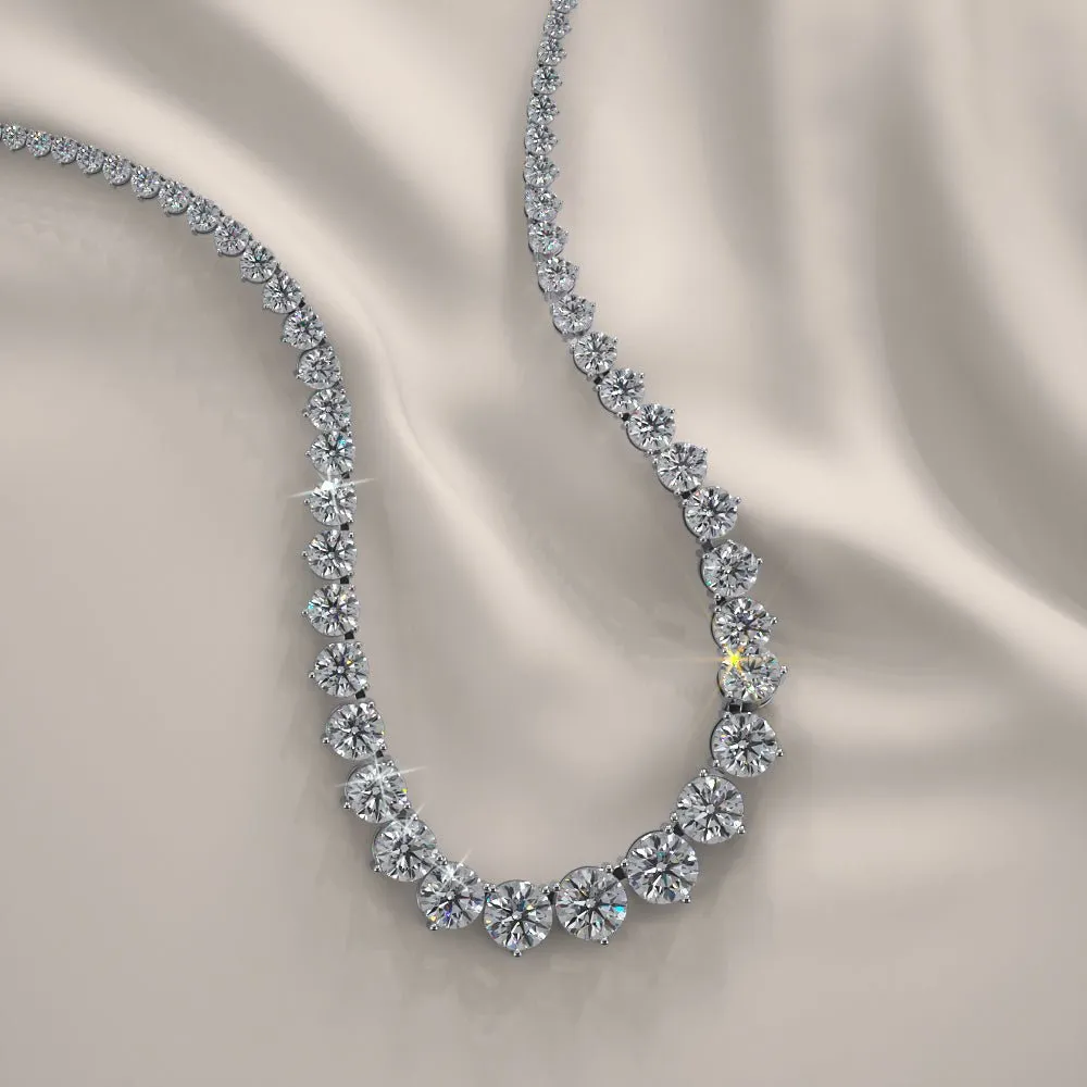 Graduated Red Carpet Lab-Grown Diamond Necklace with 14.06 ct.(finished)