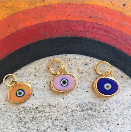 Green Protection Single JuJu Evil Eye Bracelet in 18K Gold